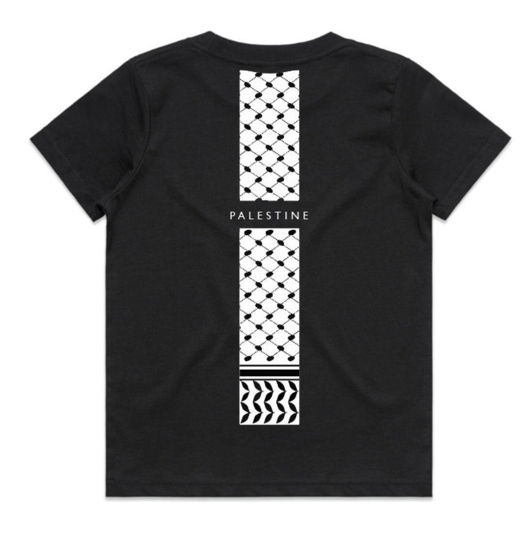 Raise the Kuffiyeh - Kids Black T-Shirt